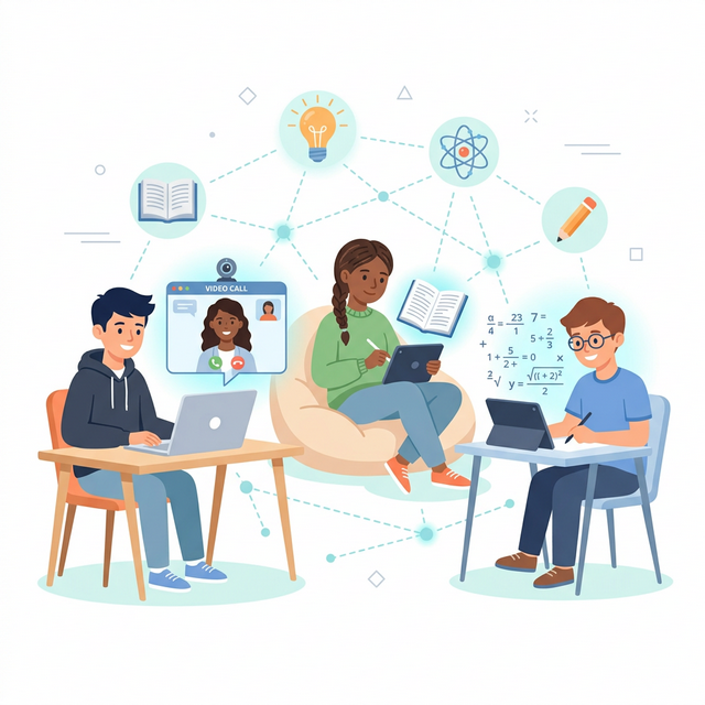 Elevi care colaborează online pe Invata.md